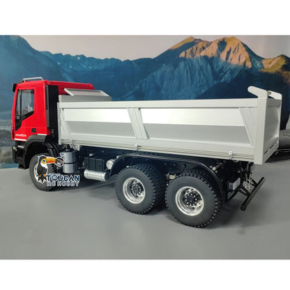1/14 6x6 Hydraulischer RC Muldenkipper Funkgesteuertes Kipperauto 2-Gang-Getriebe PNP Sound Licht Lackiertes Zusammengebautes Modell