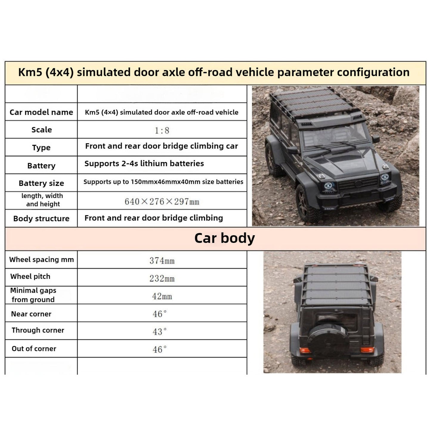1/8 TRACTION HOBBY Ferngesteuertes Geländefahrzeug KM5 RC Crawler Portalachse Differentialsperre AWD 2-Gang-Getriebe 775 Bürstenmotor