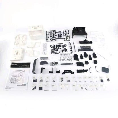 Double E FMX Kabinenschale für 1/14 hydraulischen RC-Muldenkipper, DIY-Funksteuerung, Traktorautos, DIY-Ersatzteil-Modellbausatz, unlackiert