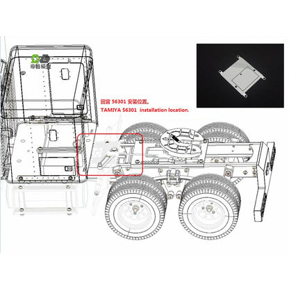 Metall Anti-Rutsch-Platte Seitenlichtleiste LED-Leuchten für 1/14 56301 RC Traktor LKW Funkgesteuertes Automodell Ersatzteile Zubehör
