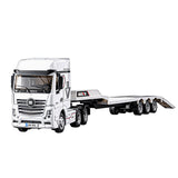 HUINA 1/64 Remote Control Tractor Truck 9900 W/ 3Axle Plastic Semi Flatbed Trailer Lights Sound Effect Manual Support Legs
