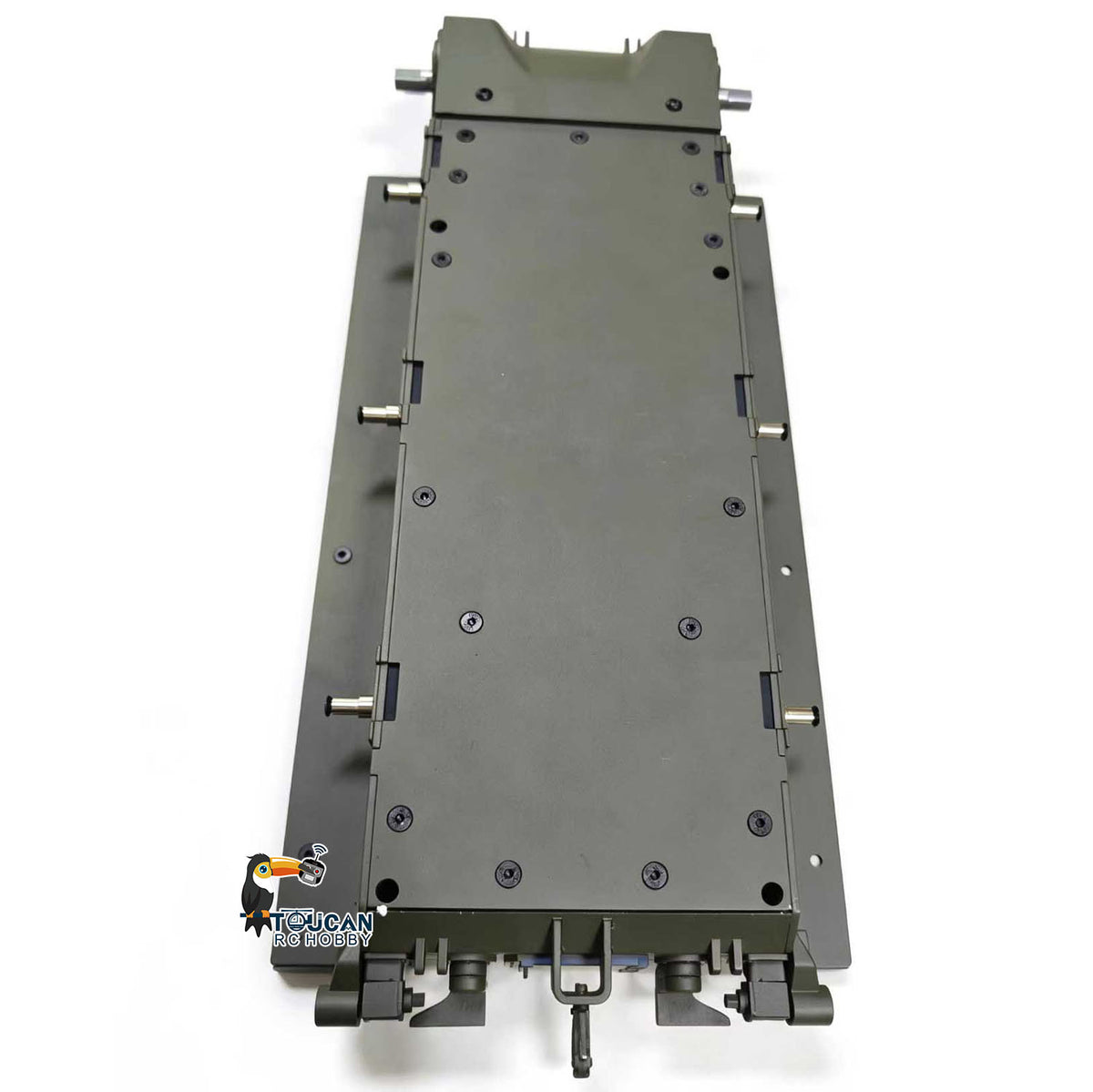 Metallchassis, Raucheinheit, Getriebe, Stromversorgung, blauer Motor, Lautsprecherschalter für Henglong 1/16 RC-Kampfpanzer 3898 USA M4A3 Sherman-Modell