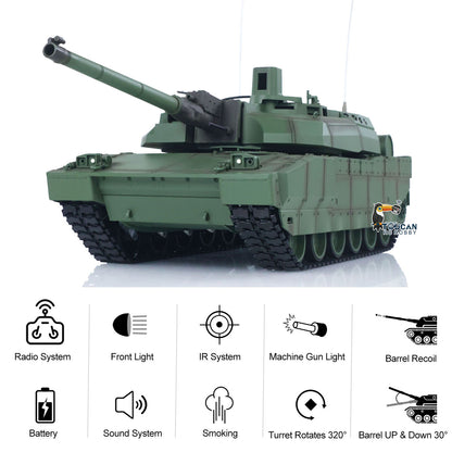 1/16 Tongde RC Panzer H2408 Leclerc Kampfpanzer RTR Infrarot BB Schießen Barrel Rückstoß 320 Grad Elektrisches Spielzeugmodell Batterie