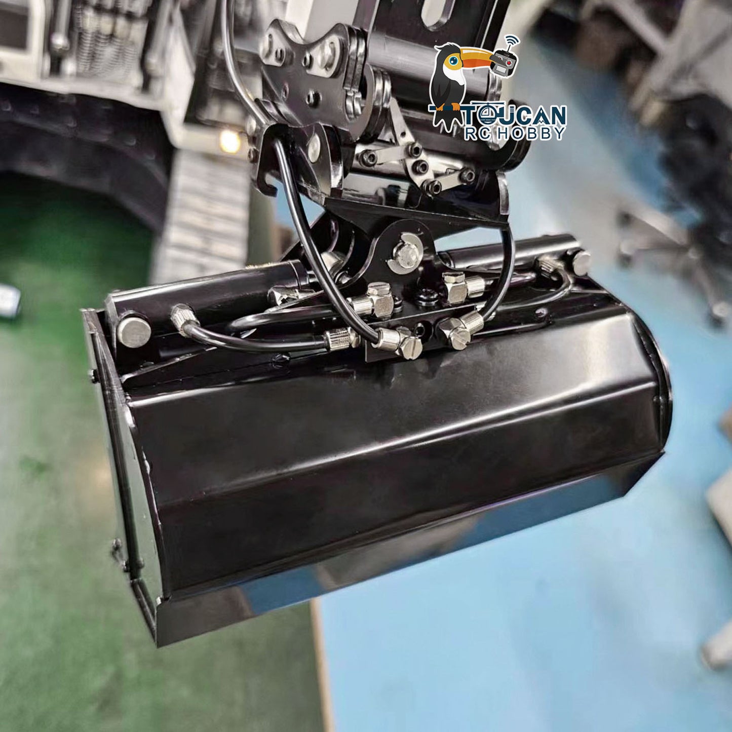 Metall lackierte Klaue, hydraulischer Teleskopausleger, kippbarer Eimer für MTM 1/14 RC Bagger 946 EC380, optionale Versionen 