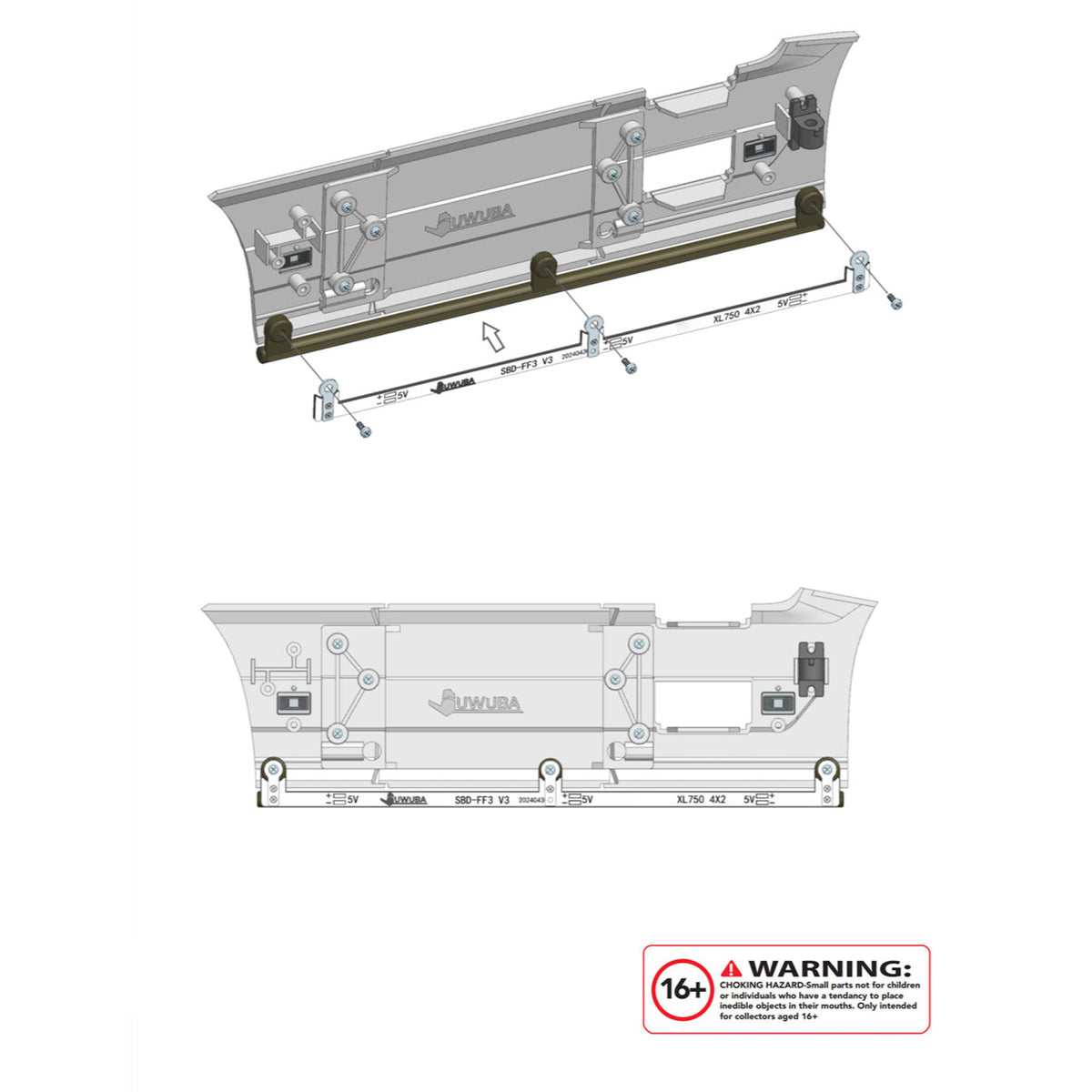 5V LED Kunststoff Seitenschweller PCB Lichtplatine Warnleuchte für 1/14 DIY TAMIYA RC Traktor LKW Modell FH16 XL750 56375 Fahrzeug Auto