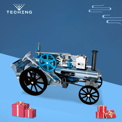 Edelstahl TECHING Simulation Elektrisches Dampfauto Display DIY Fahrzeuge Modellbausätze Dekoration Modeaccessoires