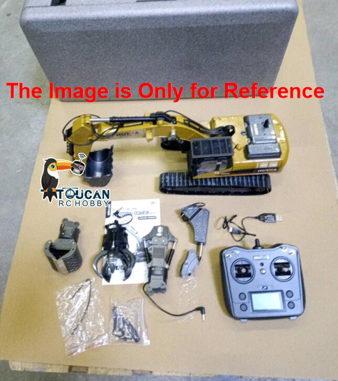 Fast Free Shipping Second Hand EU Stock HUINA New Upgrade 580 1/14 Metal Excavator Model Engineering Vehicle Electric Ball Grabber 360 Rotating Shear Claw Sound Lights