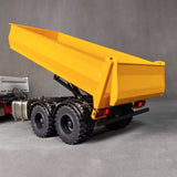 Metal Dump Trailer W/Electric Contact Point for 1/14 8x8 Remote Control Hydraulic Full Tipper LED Light No Oil Pump Battery