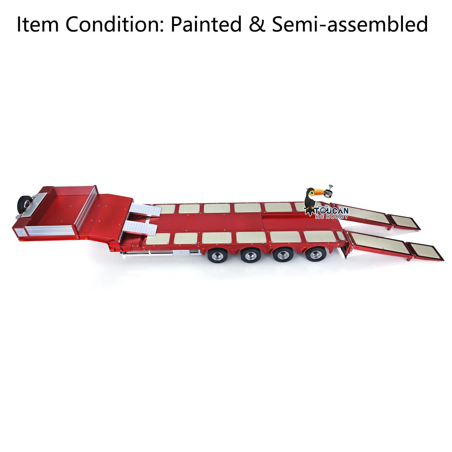 1/14 4-Axle RC Flatbed Trailer DG-997-V2 with Bluetooth Light System 50kg Load