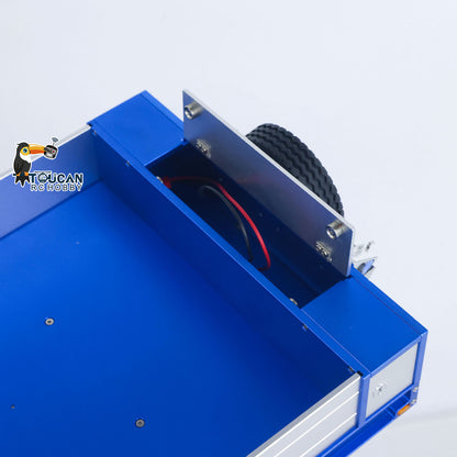 1/14 RC Gooseneck Flatbed Trailer Aluminum Alloy Rubber Tires DG-997-V2 Blue