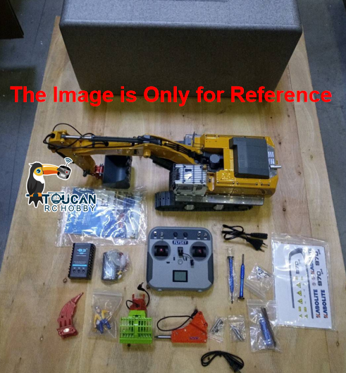 Fast Free Shipping Second Hand EU Stock Kabolite 5901 100S 1/18 Electric RC Excavator Digger Metal Remote Control Engineering Vehicle with Ripper Hammer Claw