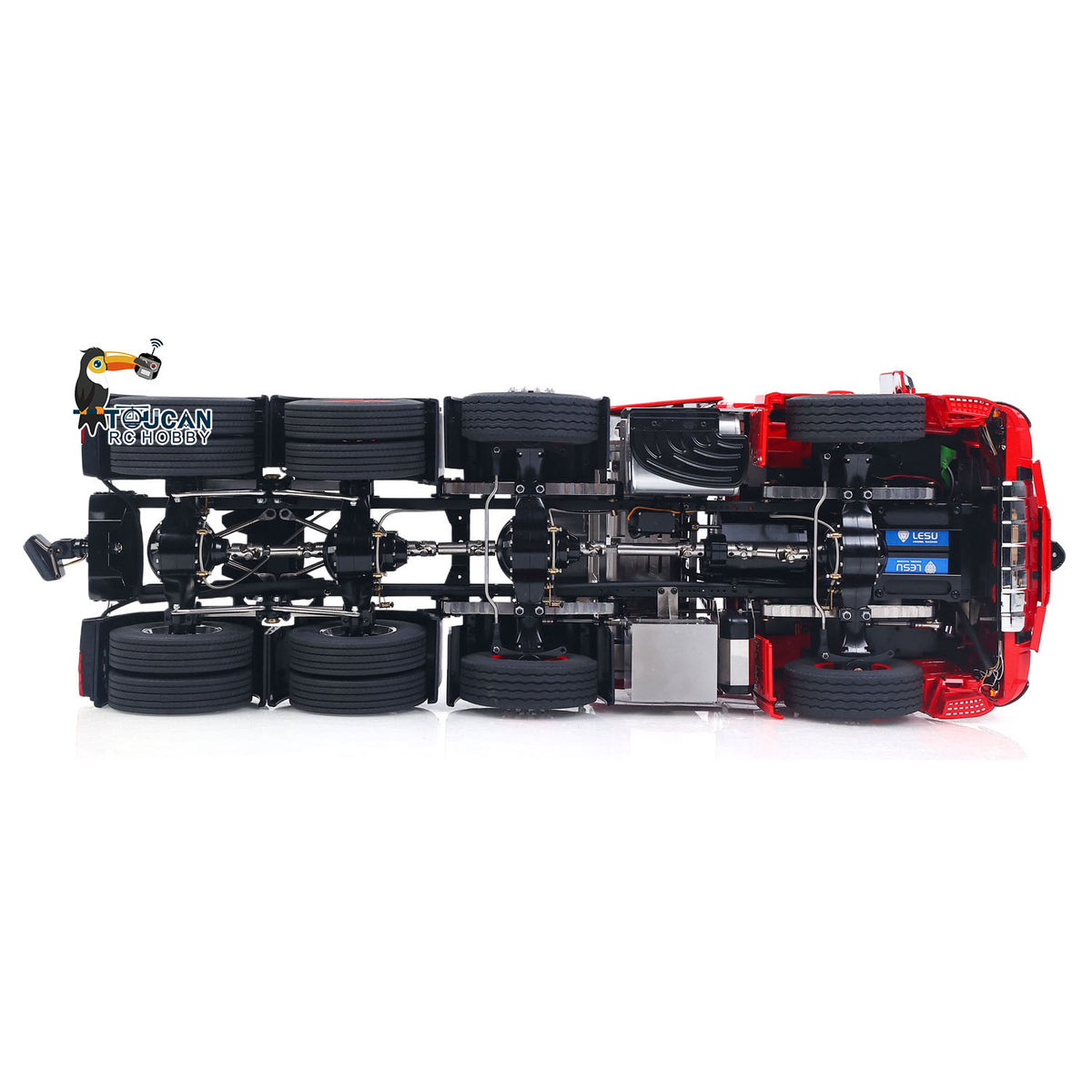 Assembled 1/14 RC tractor truck with differential lock servo and steering servo
