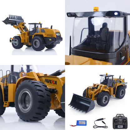 1/14 HUINA 1583 RC Loader Metal Bucket Digging Performance and Texture Close Up