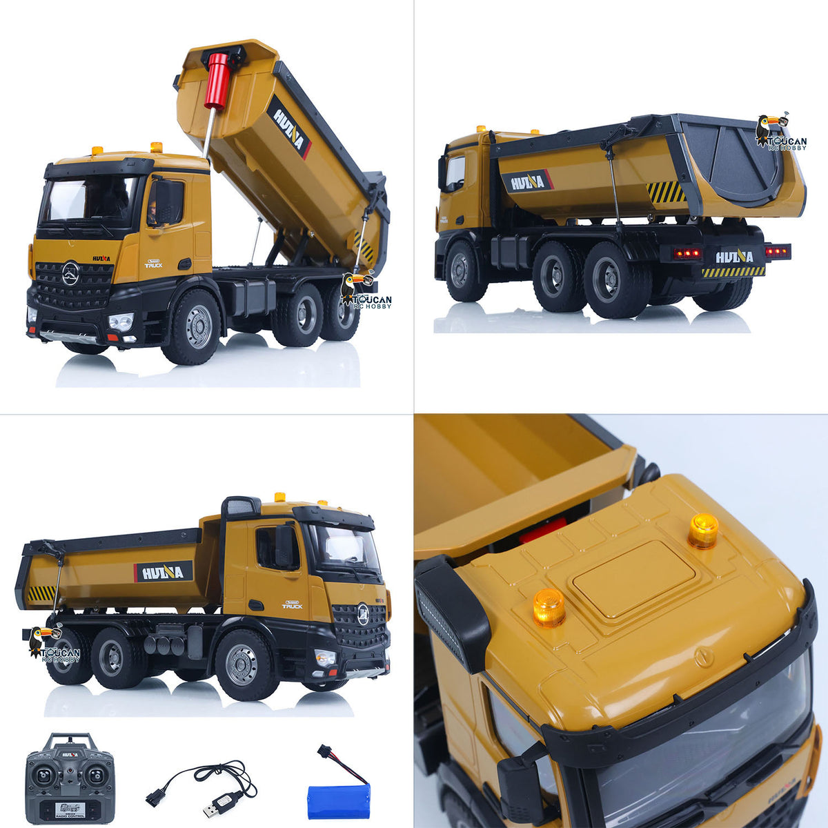 1/14 HUINA 1573 RC Tipper Truck Screw Drive Shaft and Gearbox Close Up