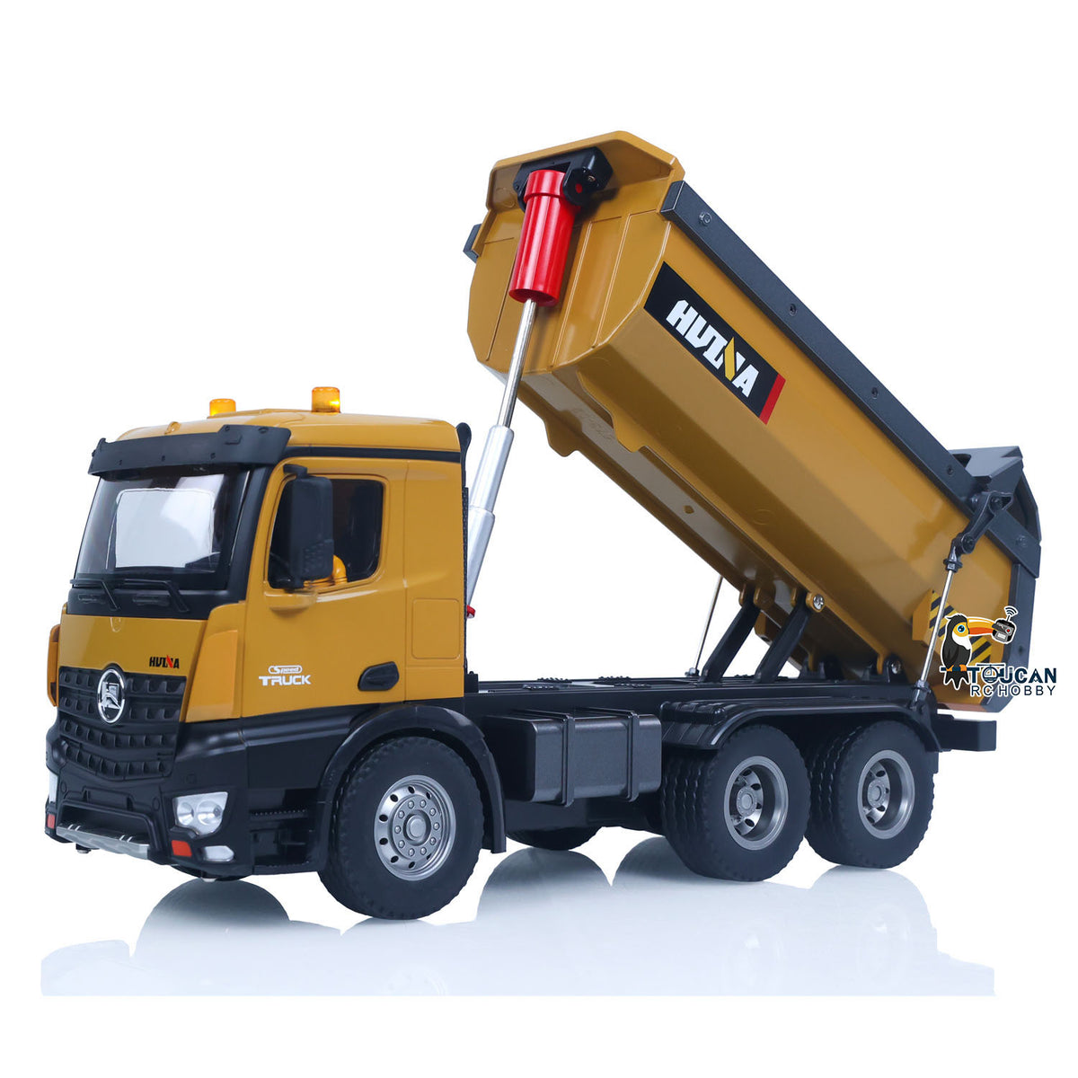 1/14 HUINA 1573 RC Tipper Truck with Flowing Water Roof LED Lights Side Profile