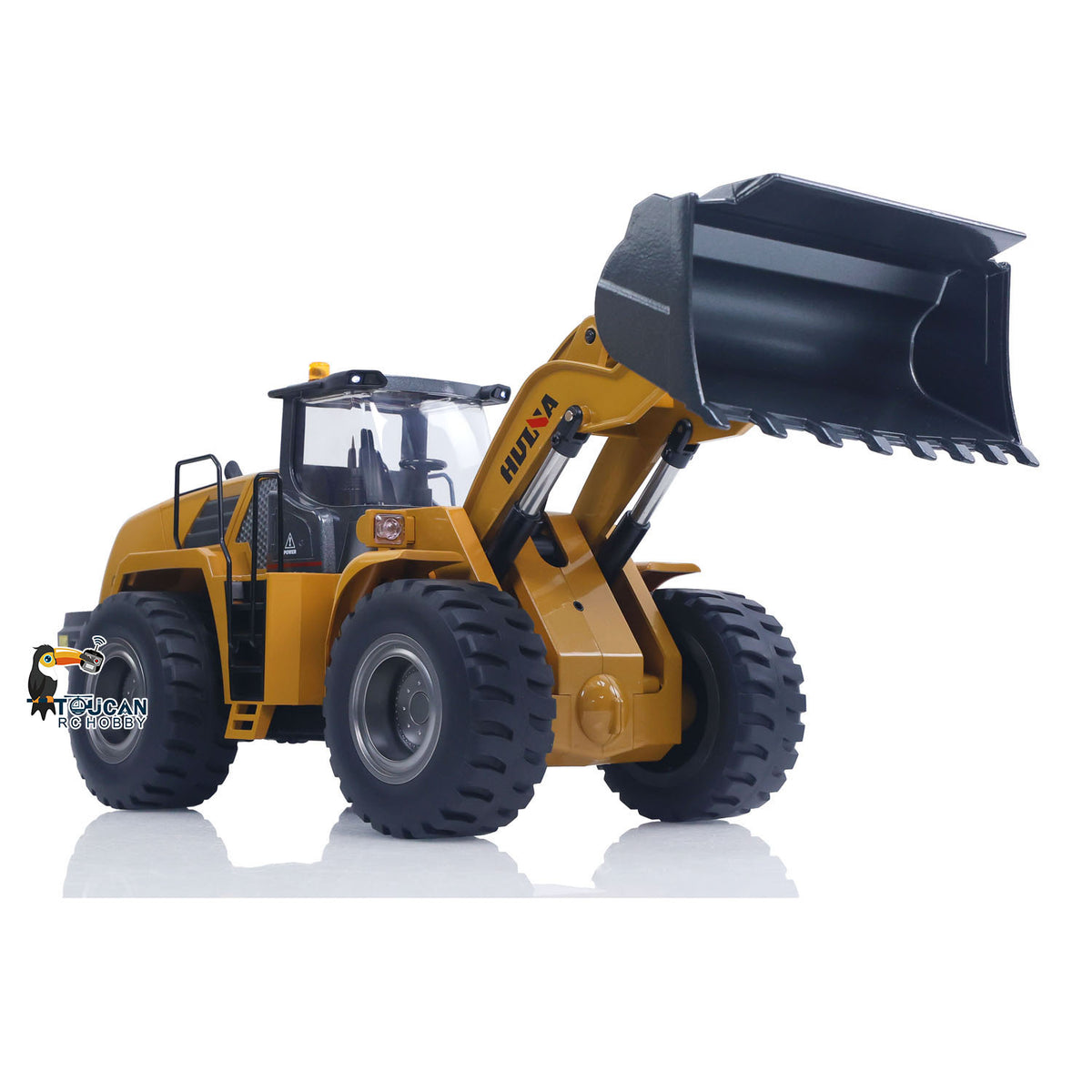 1/14 HUINA 1583 RC Loader with LED Headlights and Sound System Side Profile