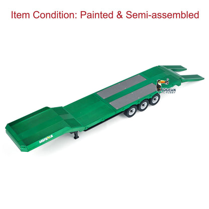 1/18 RC Flatbed Semi Trailer HUINA 3 Axles Electric Folding Tail Board Rear Angle