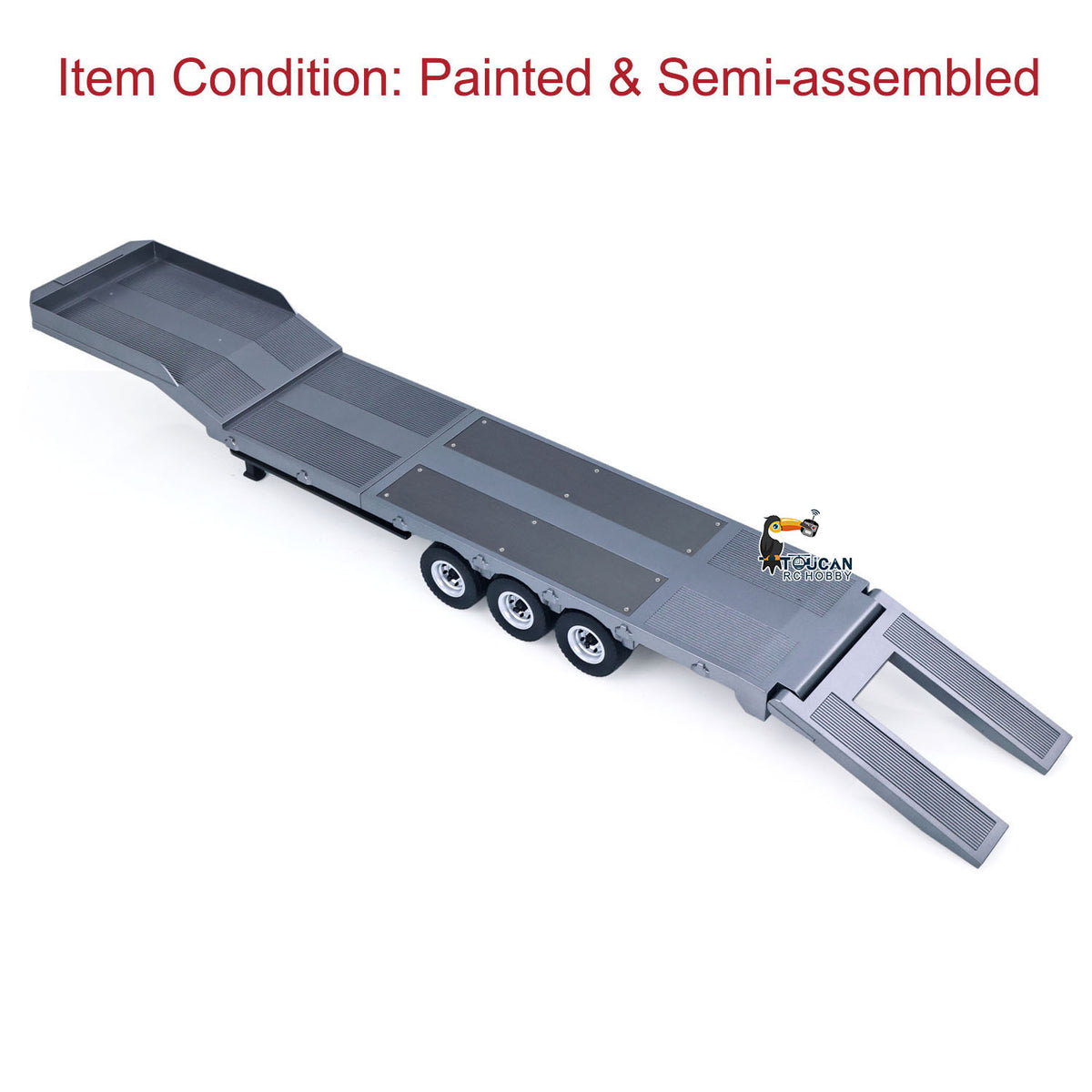 1/18 HUINA 1502 RC Flatbed Trailer with Electric Lifting Legs Side Profile