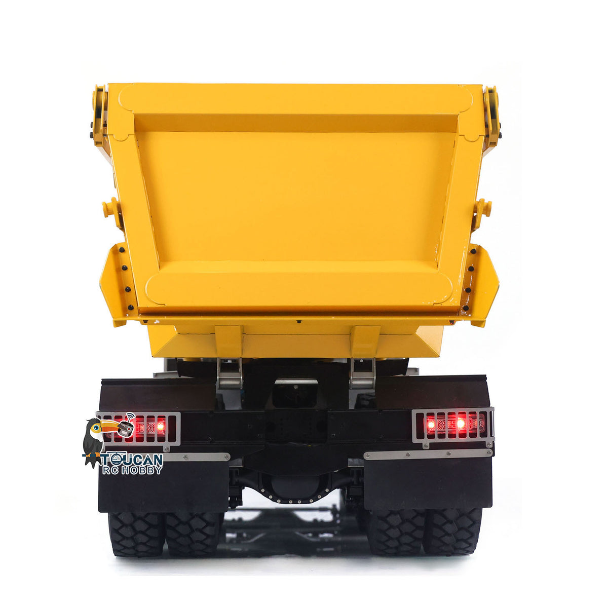 JDM 219 Metal 1/14 Dump Truck U-Bucket Hydraulic 10x10 with 3-Speed Transmission and 15KG Load Capacity featuring FS-i6S Transmitter Lights Sound and Battery
