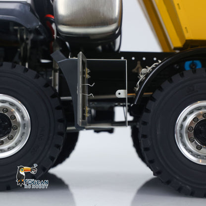 JDM 219 Metal 1/14 Dump Truck 10x10 Hydraulic Mining with U-Shaped High Bucket and 3-Speed Transmission including FS-i6S Radio Lights Sound Battery Charger