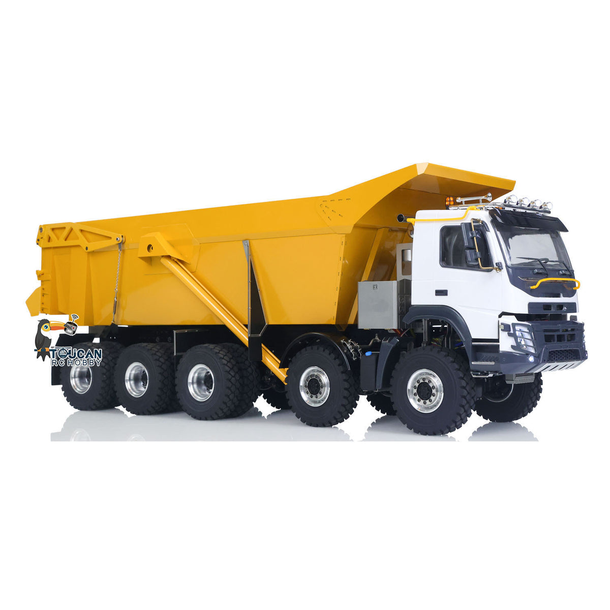 JDM 219 Metal 1/14 Dump Truck 10x10 Drive with Differential Locks and 3-Speed Metal Gearbox featuring Hydraulic Dump System and Sound Module Battery Included