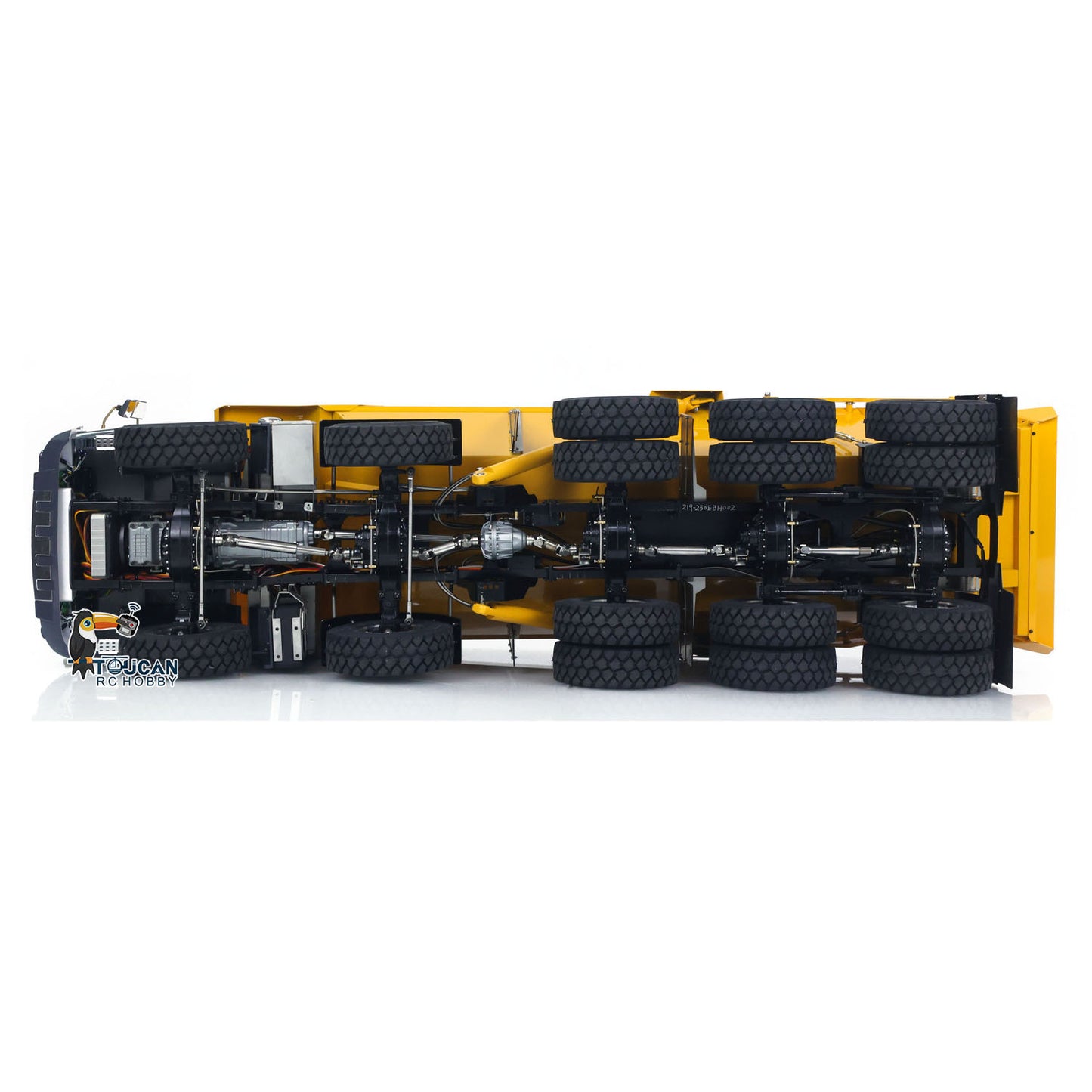 JDM 219 Metal 1/14 Dump Truck 10x10 Hydraulic Mining with U-Shaped High Bucket and 3-Speed Transmission including FS-i6S Radio Lights Sound Battery Charger