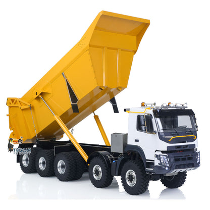 JDM 219 Metal 1/14 Dump Truck 10x10 Hydraulic Mining with U-Shaped High Bucket and 3-Speed Transmission including FS-i6S Radio Lights Sound Battery Charger