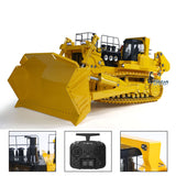 1/14 RC Hydraulic Bulldozer JDM 575 Full Metal Yellow Black PNP Frsky X14 Front View