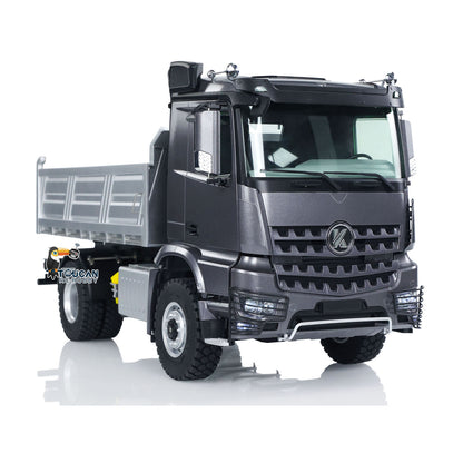 KABO 5701 Plastic Metal 1/14 Dump Truck 4x4 with Screw Drive Lifting Bed including 3-in-1 Mainboard with Lights Sound ESC and 2.4G Radio Battery Charger