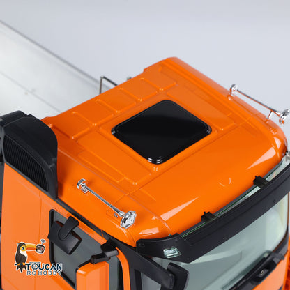 KABO 5701 Plastic Metal 1/14 Dump Truck with 4x4 Axle System and Lead Screw Dump Bed Lifting featuring Sound System Light Kit Battery and 2.4G Radio