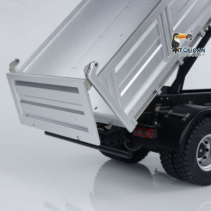 KABO 5701 Plastic Metal 1/14 Dump Truck 4x4 with Screw Drive Lifting Bed including 3-in-1 Mainboard with Lights Sound ESC and 2.4G Radio Battery Charger
