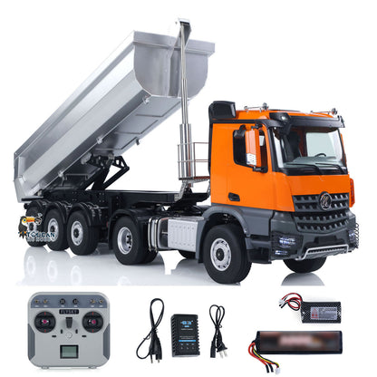 KABO 5801 Metal Plastic 1/14 Tractor Truck with Electric Lifting Dump Trailer and 2-Speed Transmission featuring Sound Light System and 2.4G Radio Battery Included