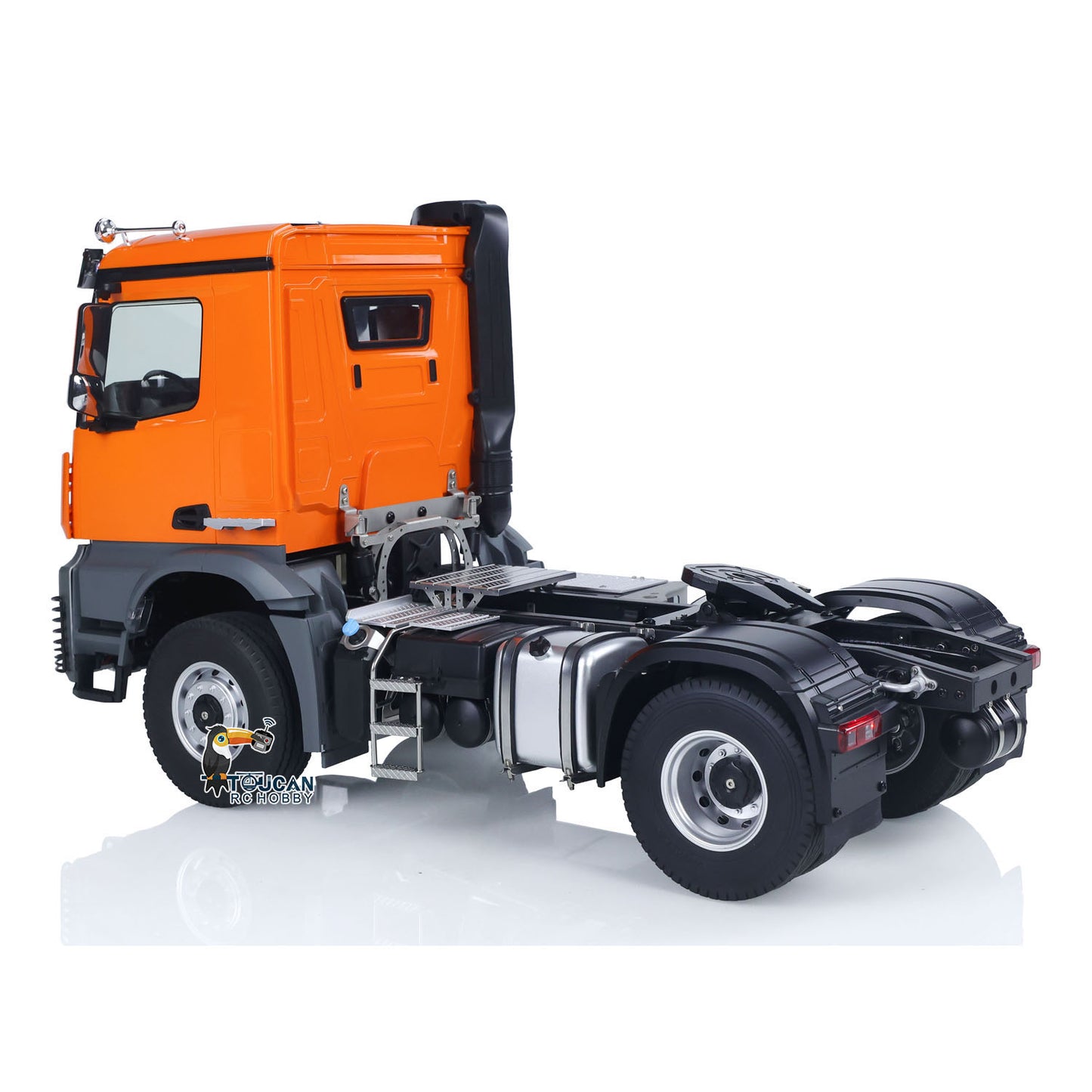 KABO 5801 Metal Plastic 1/14 Tractor Truck 4x4 with 3-Axle Screw Drive Dump Trailer including Lights Sound Radio Battery Charger without Diff Lock
