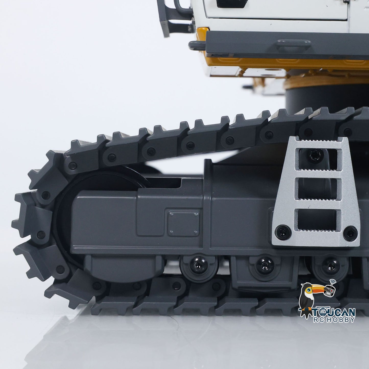 KABO 5901 Metal Plastic 1/18 Excavator Electronic Screw Lifting with Quick Coupler and Multi-Attachment Kit including Electric Hammer Ripper Grapple Battery and Charger