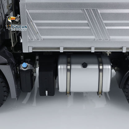 1/14 RC Dump Truck 5701 Grey 85mm Tires And Suspension Detail