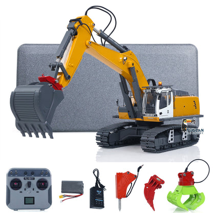 1/18 RC Excavator Kabolite 5901-100S Electric Lifting Yellow Painted Front View