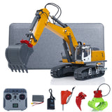 1/18 RC Excavator Kabolite 5901-100S Electric Lifting Yellow Painted Front View