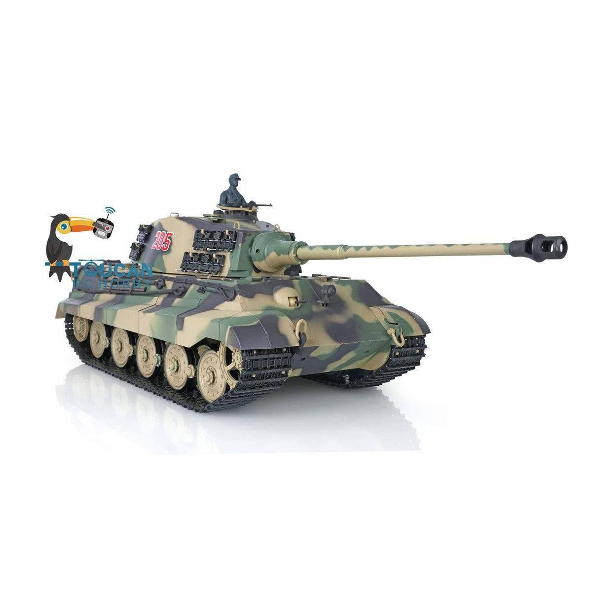 Henglong 1/16 TK7.0 Plastic German King Tiger RTR RC Tank 3888A with 360 Degrees Turret Barrel Recoil Infrared Combat BB Metal Barrel Steel Gearbox