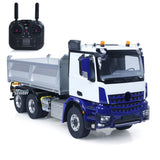 MD 6X6 Dumper Metal 1/14 Full Metal Chassis Hydraulic Tipper with 6x6 Drive System and 2-Speed Transmission Yellow Cab Silver Bucket PNP No Battery