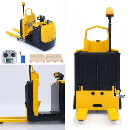  1/14 MO55 electric forklift forks lifting action controlled by servo yellow-black paint