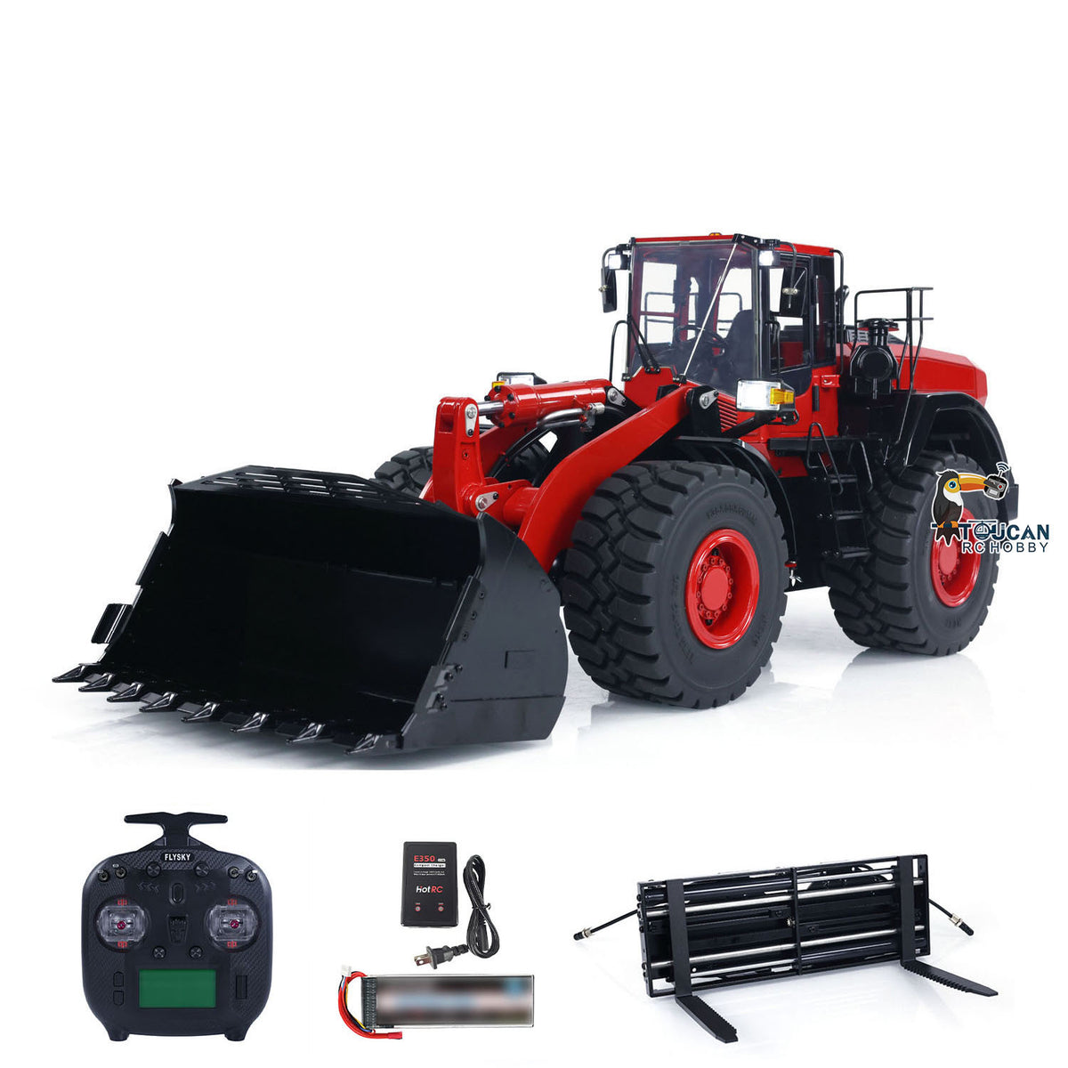  1/14 MTM WA480 Hydraulic Loader with Hydraulic Fork and Quick Coupler Rear Angle