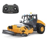 1/50 Mini Remote Control Road Roller RTR Electric RC Construction Vehicle Finished Model Metal Blade Lights Sounds Effect