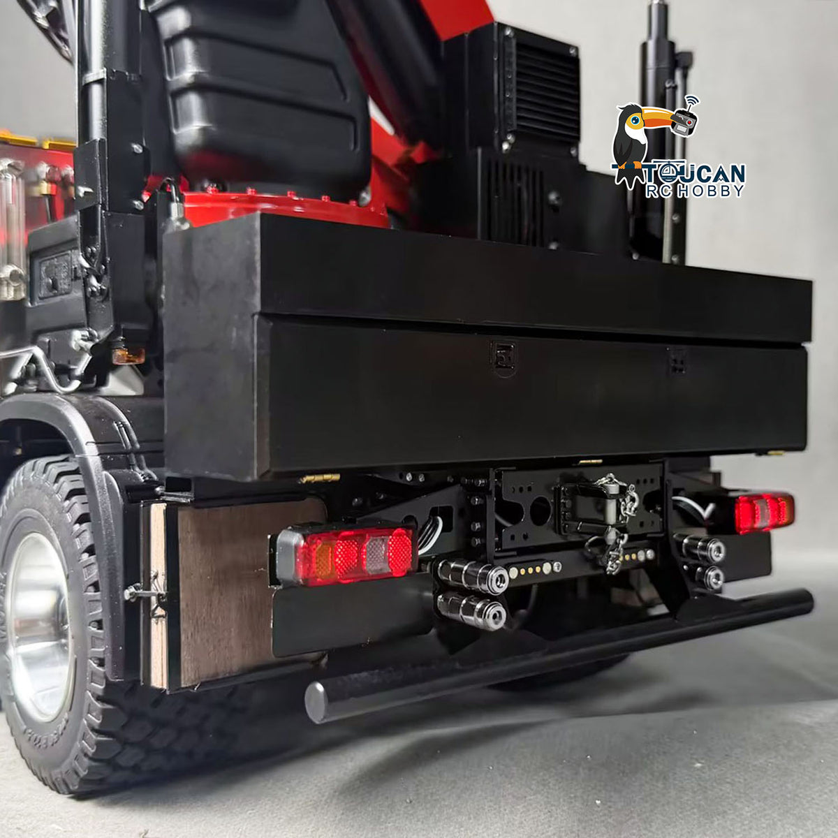TOUCAN RC HOBBY 1/14 Metal RC Hydraulic Crane Truck 8X8 Remote Control Lorry Extension Jib Electric Winch Removable Cargo Bed 3 Speed Diff Lock