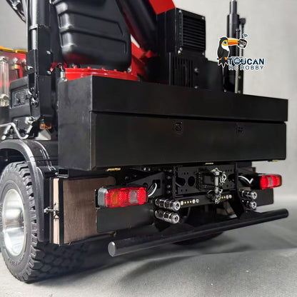 TOUCAN RC HOBBY 1/14 Metal RC Hydraulic Crane Truck 8X8 Remote Control Lorry Extension Jib Electric Winch Removable Cargo Bed 3 Speed Diff Lock