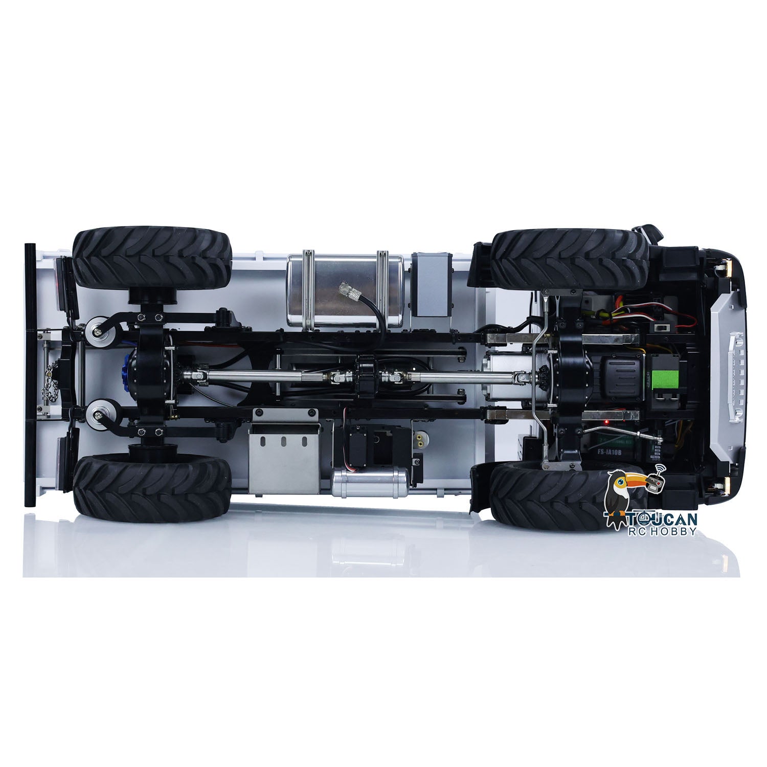 1/14 RC 4x4 Hydraulic Dump Truck MD-4x4 dump bed fully raised by hydraulic system
