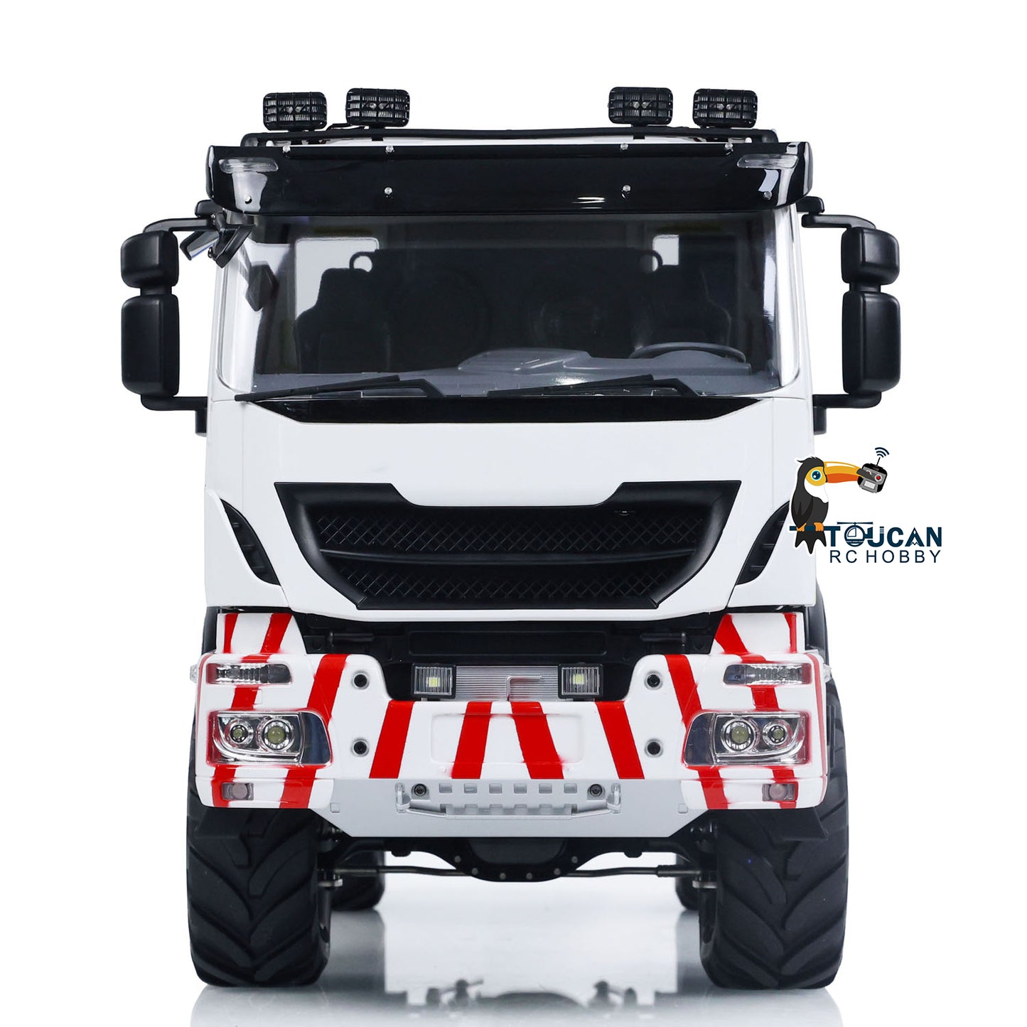 1/14 RC 4x4 Hydraulic Dump Truck MD-4x4 underside chassis with 4x4 drivetrain and suspension
