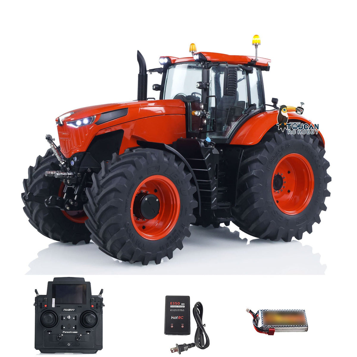 LESU Metal 4x4 1/14 RC Tractor Truck AOUE 1050 K500 Seedbed Pre-sowing Soil Preparation Planter Plough Hydraulic Agricultural Vehicles
