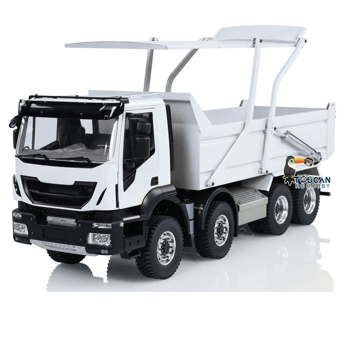 1/14 8x4 Hydraulic RC Dump Truck Front Cab Detailed Grille and Bumper 