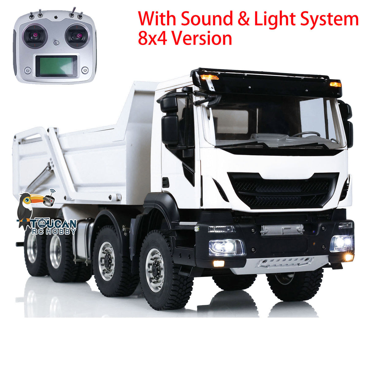 1/14 8x4 Hydraulic RC Dump Truck FlySky I6S Remote Controller and Receiver Set 