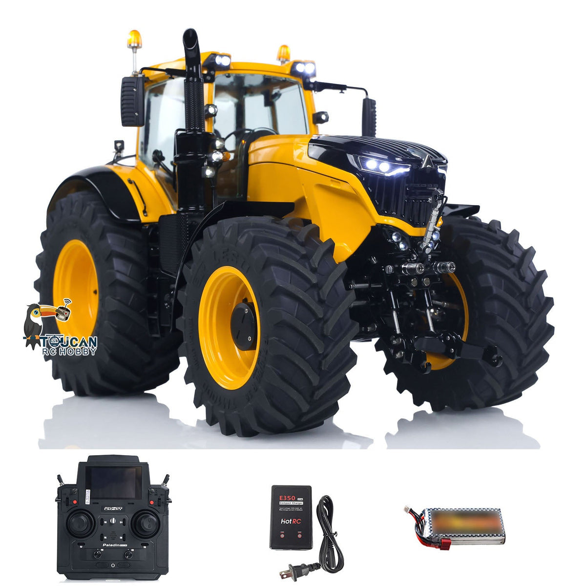 LESU Metal 4x4 1/14 RC Tractor Truck AOUE 1050 K500 Seedbed Pre-sowing Soil Preparation Planter Plough Hydraulic Agricultural Vehicles